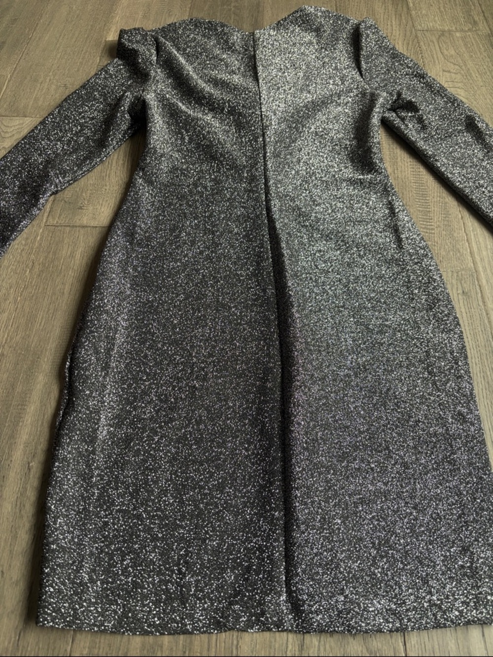 Sandra Venditti | NWT Sparkle Metallic Long-Sleeve Sheath Dress Black Silver Med - Picture 12 of 13